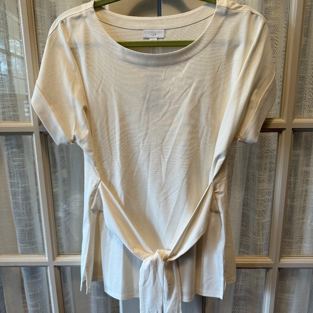 NWT J. Jill Soft Short Sleeve Front Tie Blouse